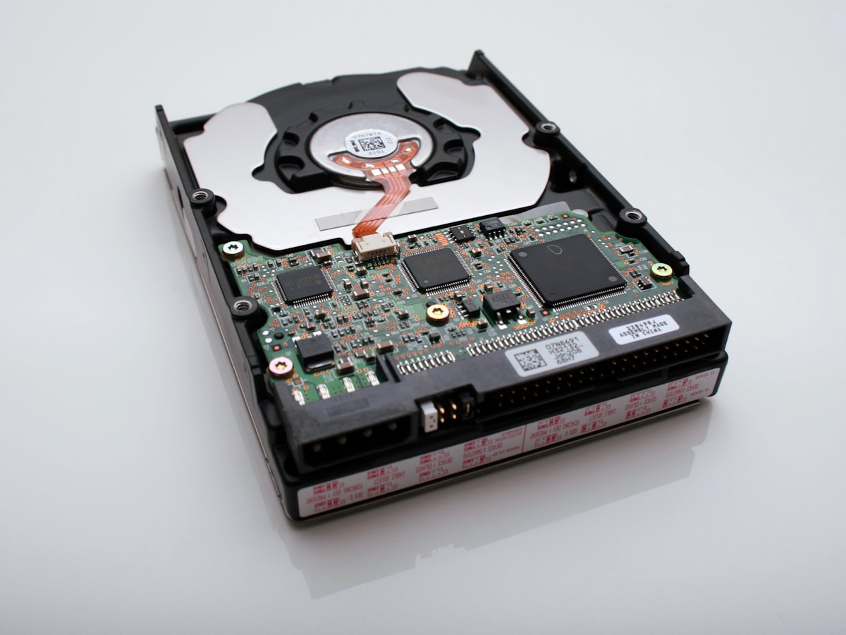 Storage drive and components close-up